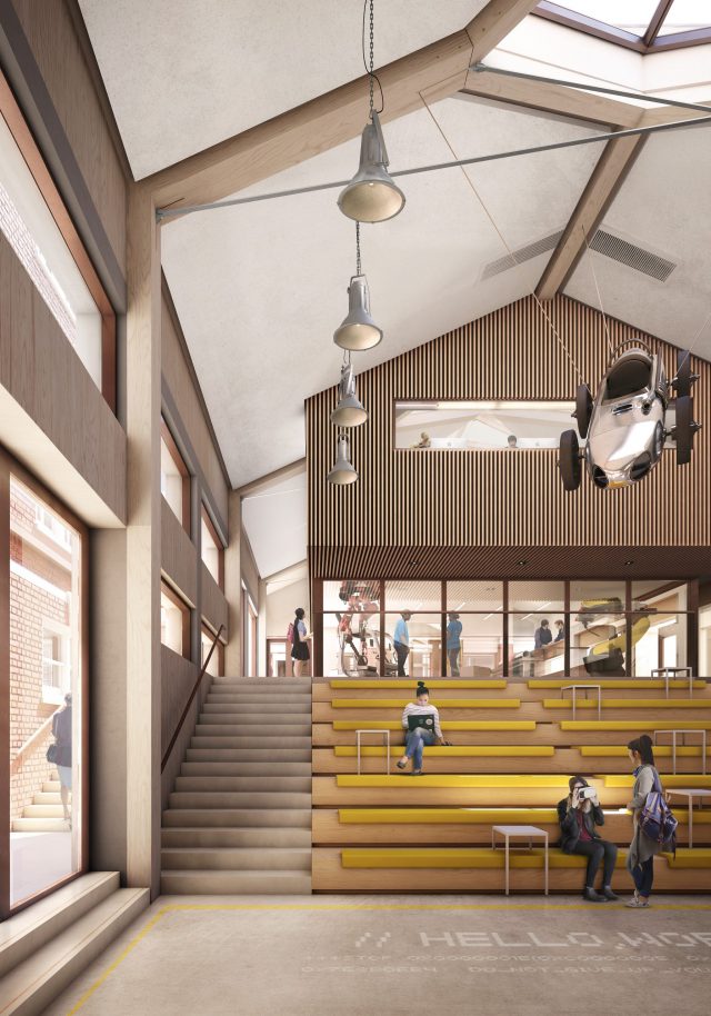 Artistic impression of the interior of the new Rosalind Franklin Building.