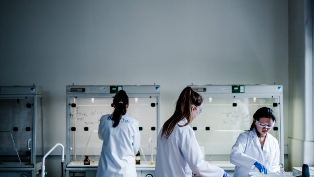 Students in a laboratory.