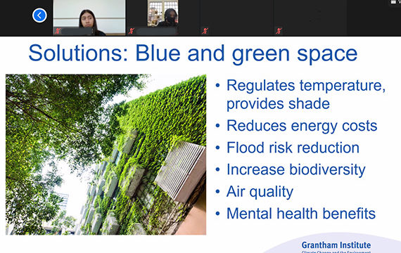 Screenshot of presentation made to students during an eco conference.