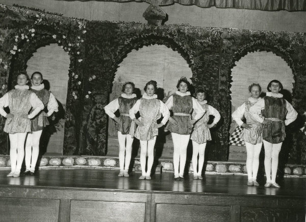 Students performing Gustav Holst's 'The Masque' in 1954.