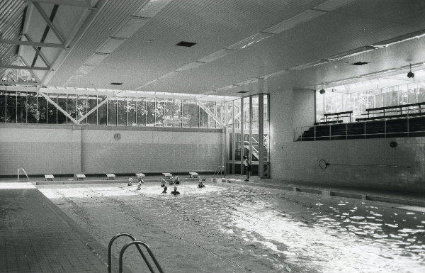 Old photograph of new swimming pool once opened in 1975