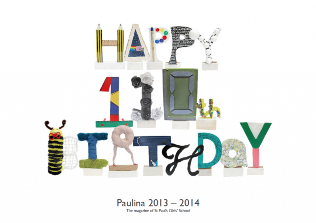 Logo of the 110th birthday edition of the school magazine, Paulina, in 2013-14.