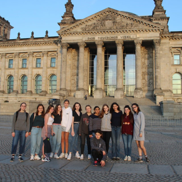 Students attending a trip to Berlin.