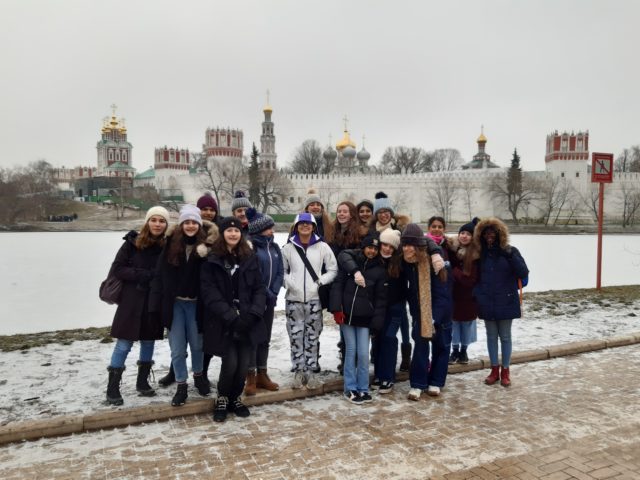 Students on a trip to Russia.