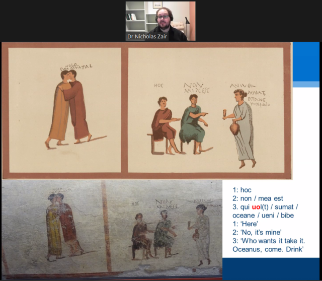 Screenshot taken from Classical Society's virtual lecture from Dr Nicholas Zair.