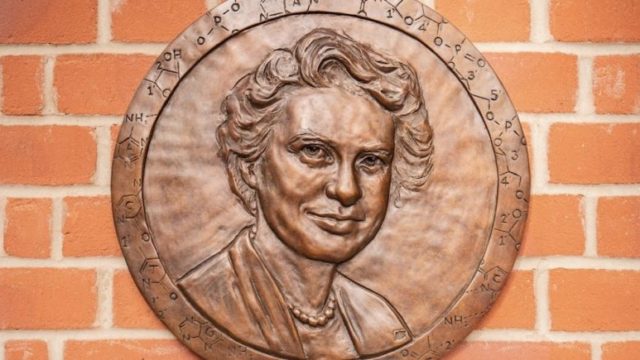 Rosalind Franklin bust for new building at the school.