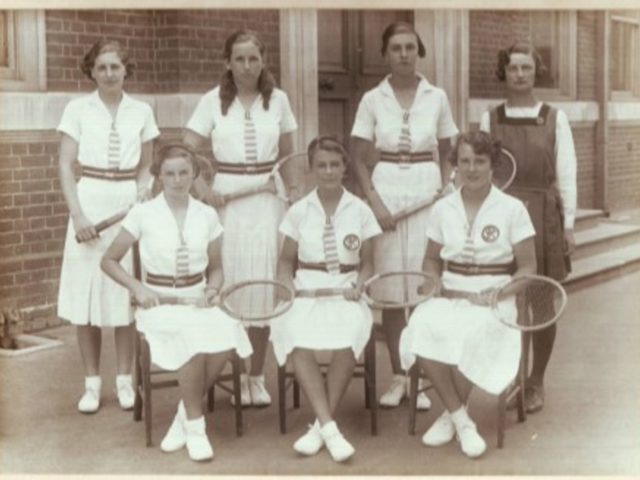 Photograph of first St Paul's Girls' School tennis team.