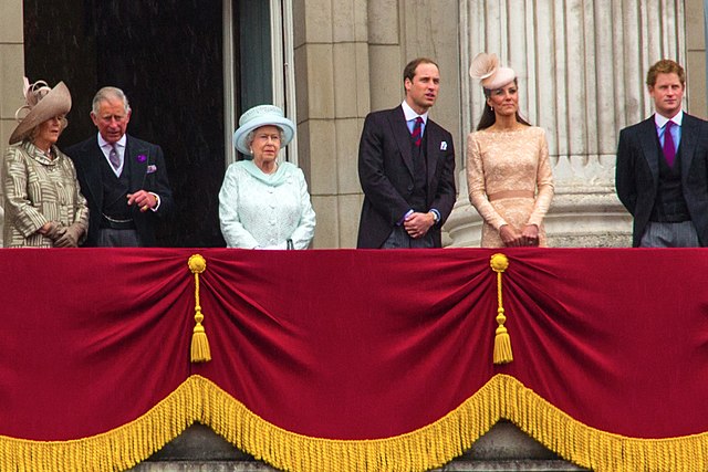 The British Royal family on the balcony