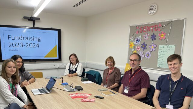 Charities Committee presenting their fundraising plan to CEO of UK Sepsis Trust