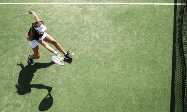 Female tennis player on court